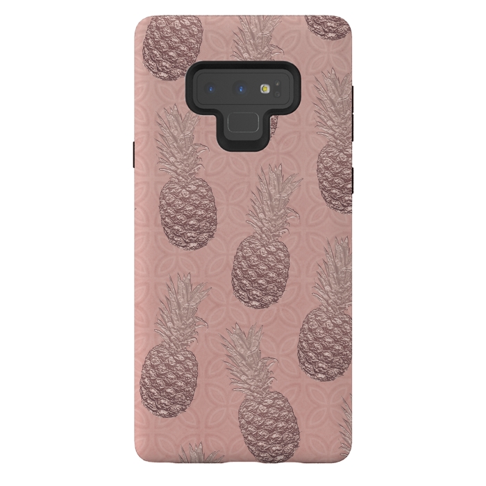 Galaxy Note 9 StrongFit Shiny Pink Pineapple by Andrea Haase