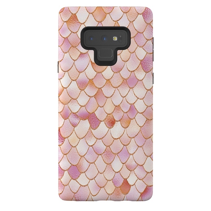 Galaxy Note 9 StrongFit Wonky Rose Gold Mermaid Scales by  Utart