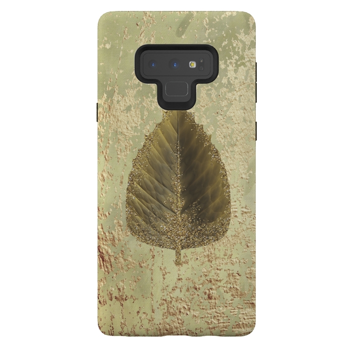 Galaxy Note 9 StrongFit Golden Leaf And Sparkle by Andrea Haase