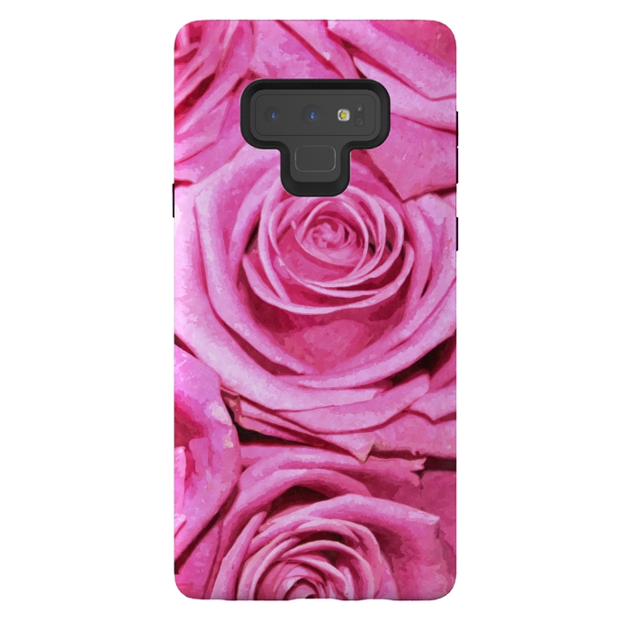 Galaxy Note 9 StrongFit Pink Roses  by Alemi