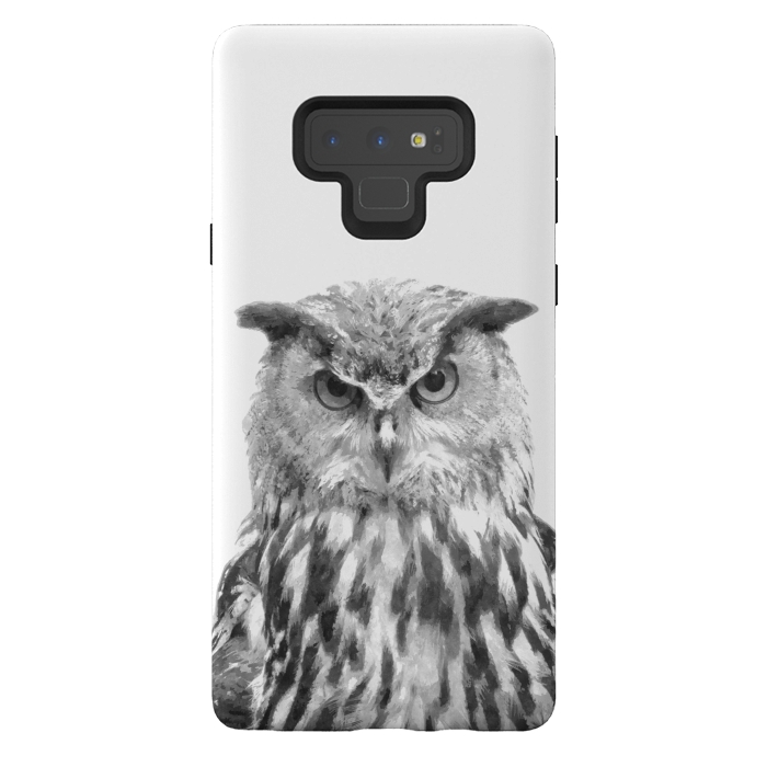 Galaxy Note 9 StrongFit Black and White Owl by Alemi
