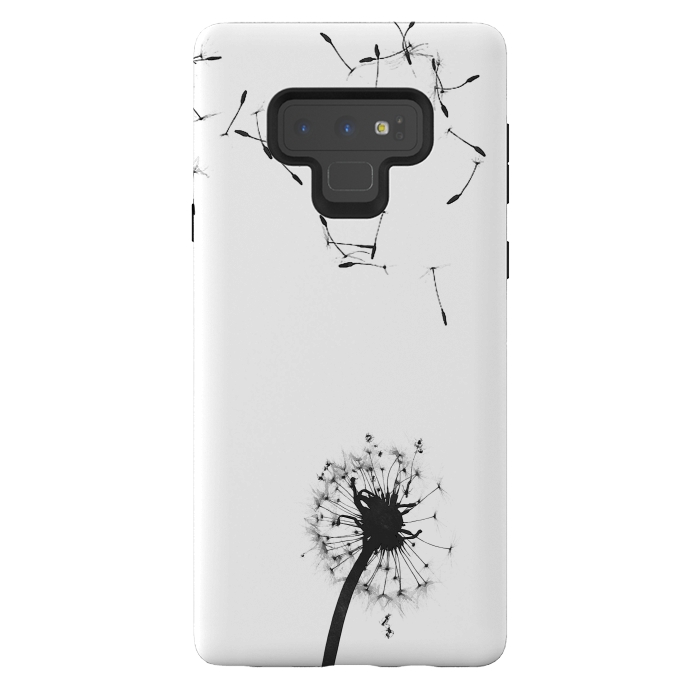 Galaxy Note 9 StrongFit Black and White Dandelion #2 by Alemi