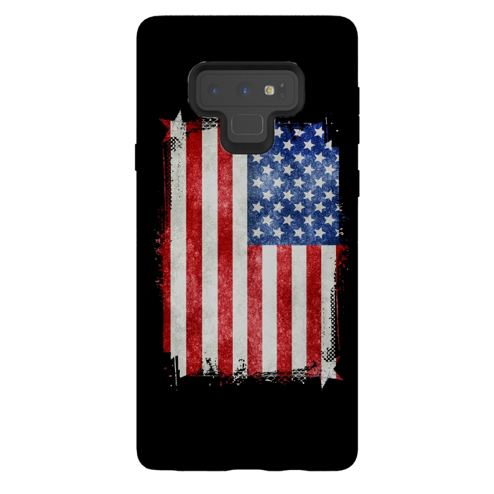 Galaxy Note 9 StrongFit American Flag Grunge Style by Andrea Haase
