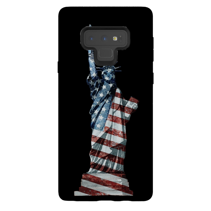 Galaxy Note 9 StrongFit Lady Of Liberty Stars And Stripes by Andrea Haase