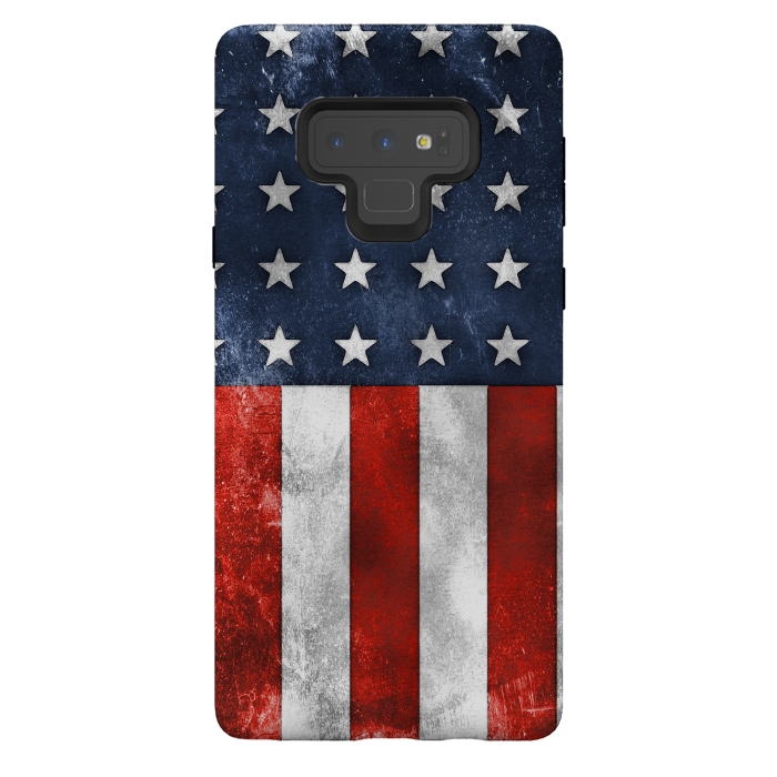 Galaxy Note 9 StrongFit Grunge Style American Flag by Andrea Haase