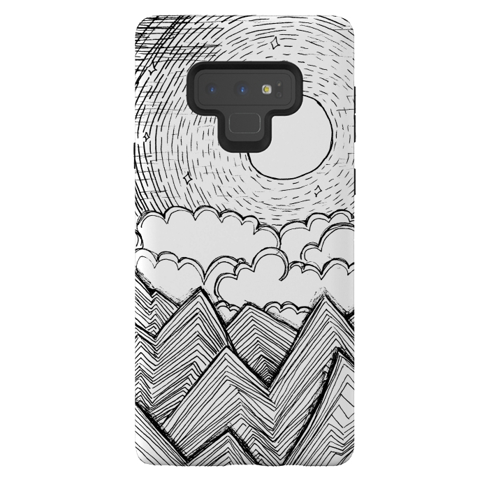 Galaxy Note 9 StrongFit Mountains and Clouds by Laura K Maxwell