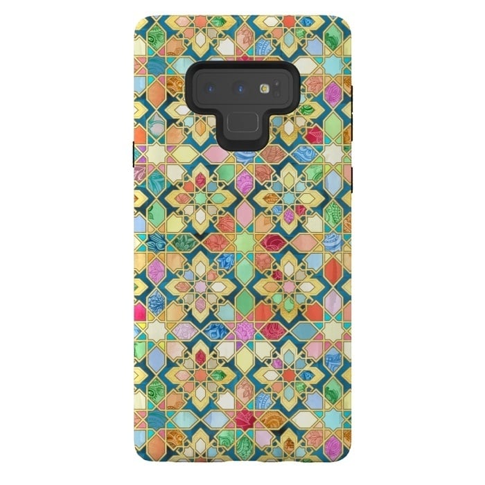 Galaxy Note 9 StrongFit Gilded Moroccan Mosaic Tiles by Micklyn Le Feuvre