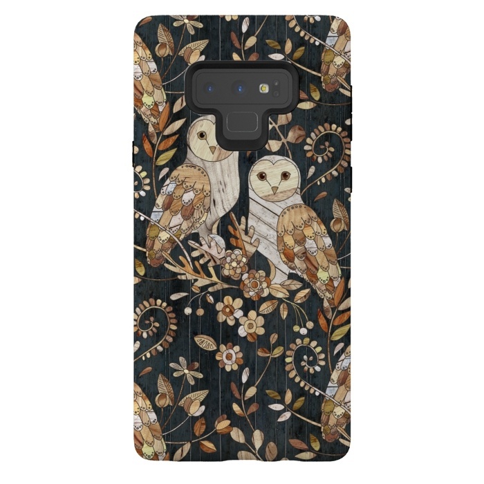 Galaxy Note 9 StrongFit Wooden Wonderland Barn Owl Collage by Micklyn Le Feuvre