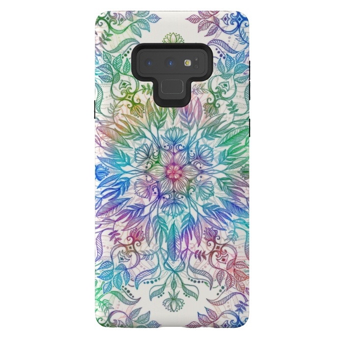 Galaxy Note 9 StrongFit Nature Mandala in Rainbow Hues by Micklyn Le Feuvre