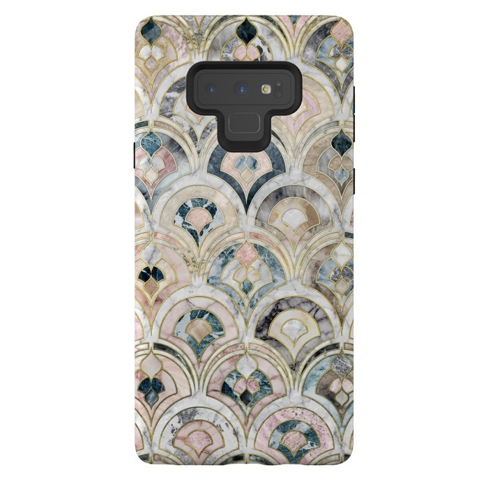 Galaxy Note 9 StrongFit Art Deco Marble Tiles in Soft Pastels by Micklyn Le Feuvre