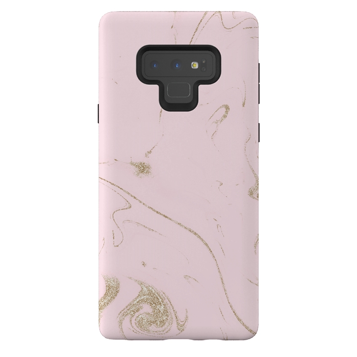 Galaxy Note 9 StrongFit Luxe gold and blush marble image by InovArts