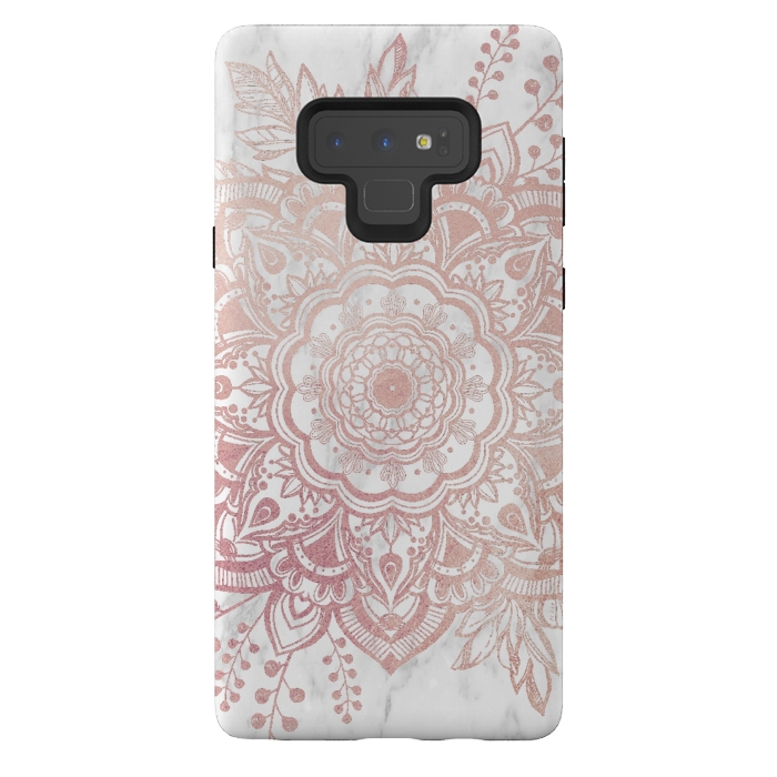 Galaxy Note 9 StrongFit Queen Starring of Mandala-White Marble by ''CVogiatzi.