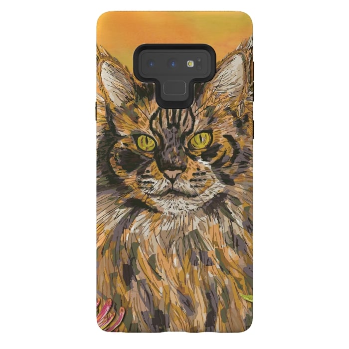Galaxy Note 9 StrongFit Maine Coon Cat by Lotti Brown