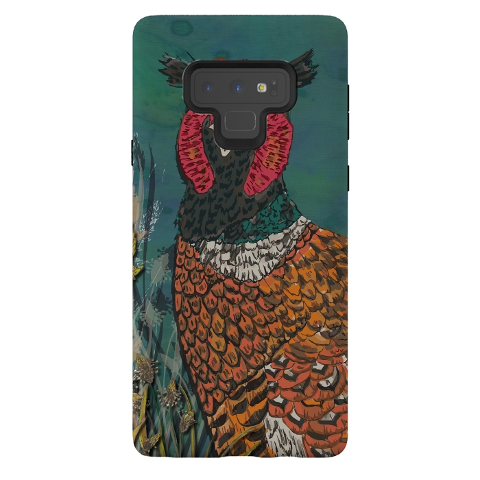 Galaxy Note 9 StrongFit Funny Pheasant by Lotti Brown