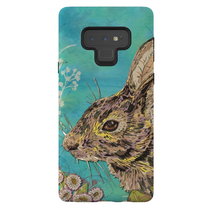 Galaxy Note 9 StrongFit Rabbit and Daisies by Lotti Brown