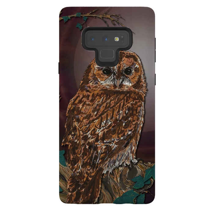 Galaxy Note 9 StrongFit Tawny Owl - Mistress of the Night by Lotti Brown