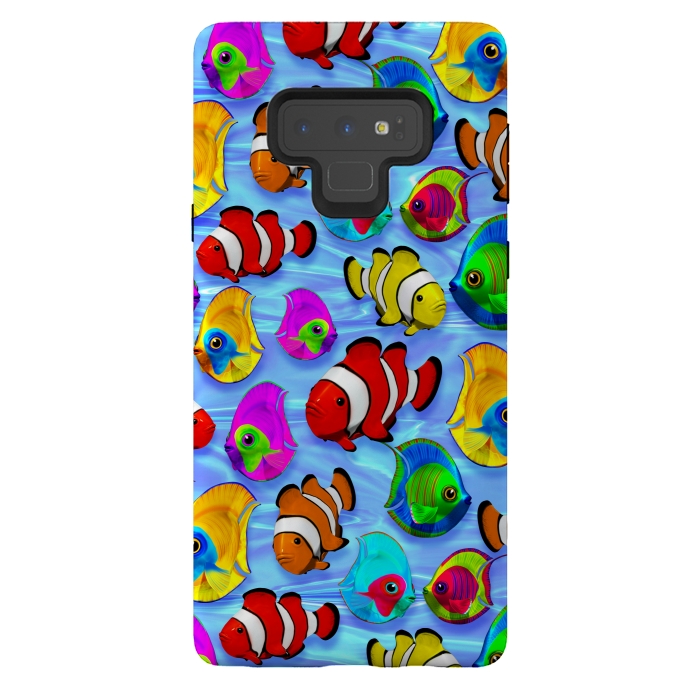 Galaxy Note 9 StrongFit Tropical Colorful Fish Pattern by BluedarkArt
