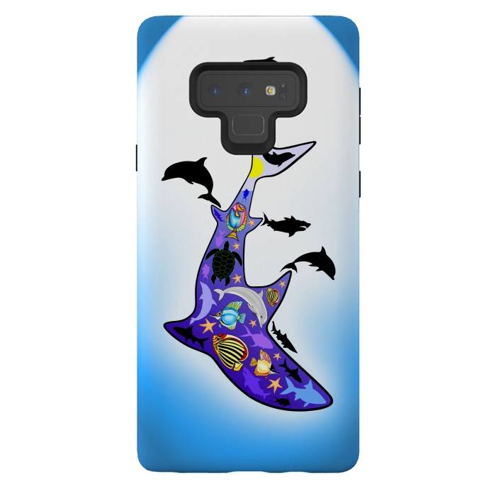 Galaxy Note 9 StrongFit Shark MarineLife Scenery Patterned by BluedarkArt