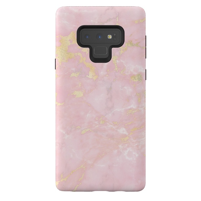Galaxy Note 9 StrongFit Metal Gold on Tender Pink Marble by  Utart