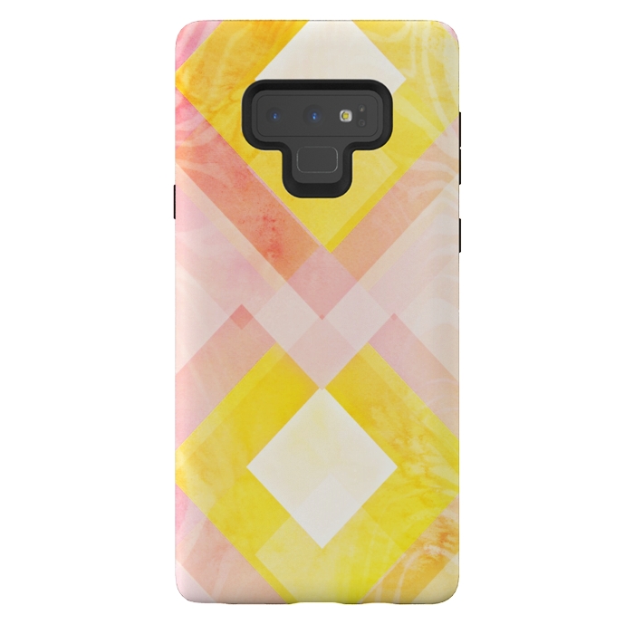 Galaxy Note 9 StrongFit Pink yellow pattern by Jms