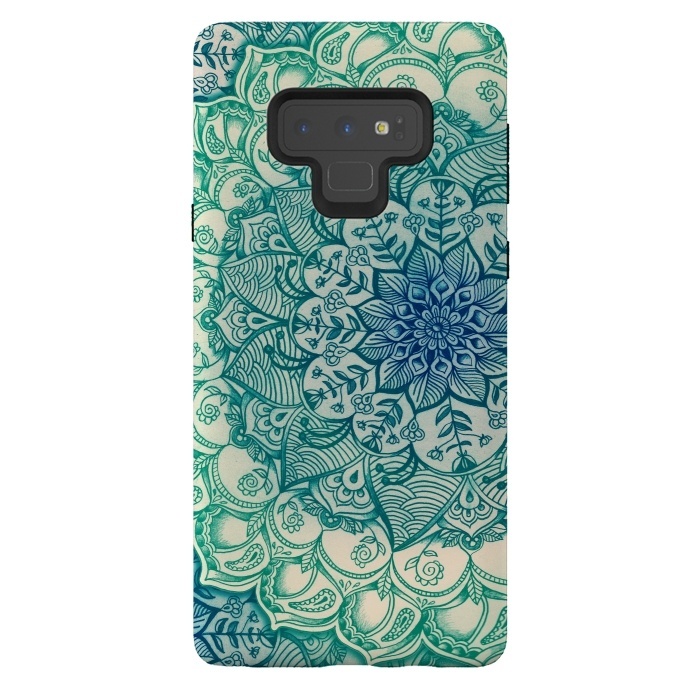 Galaxy Note 9 StrongFit Emerald Doodle by Micklyn Le Feuvre