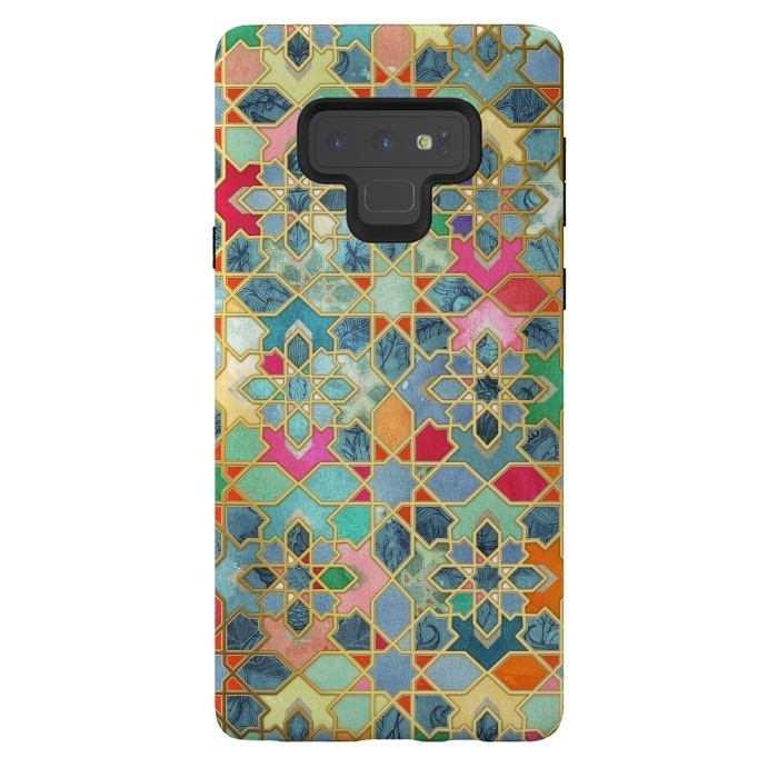 Galaxy Note 9 StrongFit Gilt & Glory - Colorful Moroccan Mosaic by Micklyn Le Feuvre