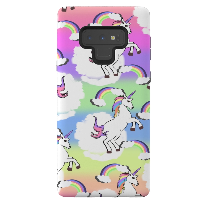 Galaxy Note 9 StrongFit Rainbow Unicorns by MUKTA LATA BARUA