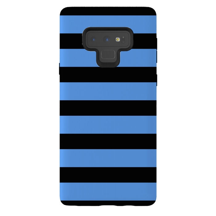 Galaxy Note 9 StrongFit blue black stripes by Vincent Patrick Trinidad