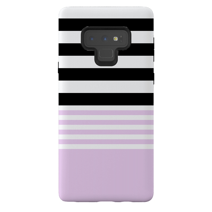Galaxy Note 9 StrongFit pink black stripes by Vincent Patrick Trinidad