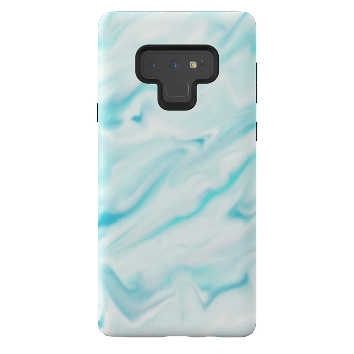 Galaxy Note 9 StrongFit Mint blue abstract paint by Jms