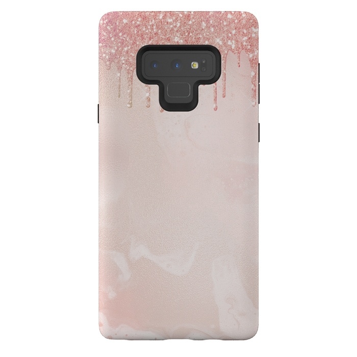 Galaxy Note 9 StrongFit Pink Glitter Rain  by  Utart