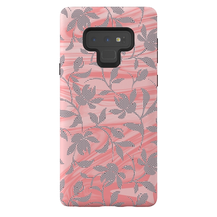 Galaxy Note 9 StrongFit Marbled floral by Kashmira Baheti