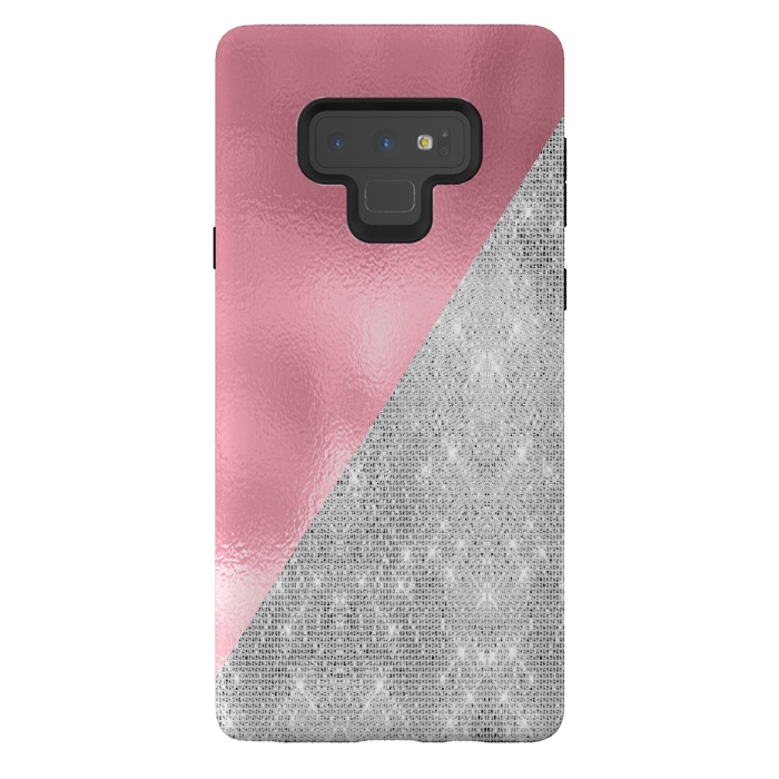 Galaxy Note 9 StrongFit Pink Silver Glitter  by Alemi