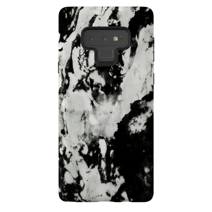 Galaxy Note 9 StrongFit White black marble by Jms