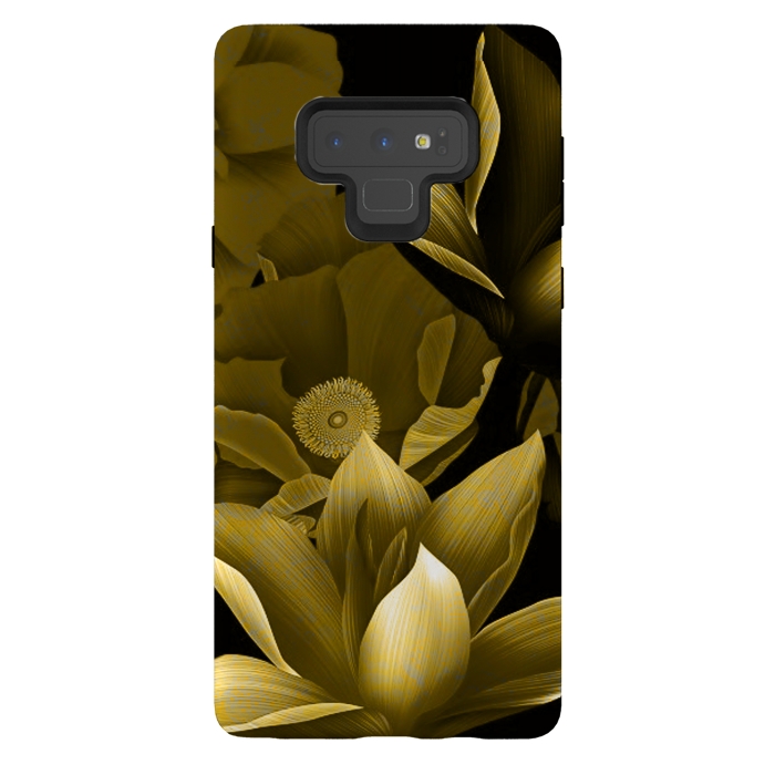 Galaxy Note 9 StrongFit Gold floral by Kashmira Baheti