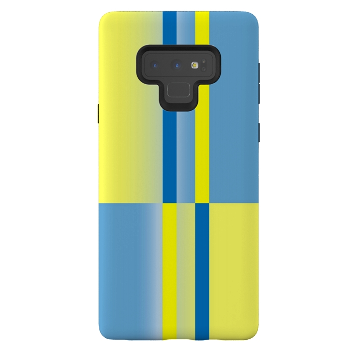 Galaxy Note 9 StrongFit yellow blue lines pattern by MALLIKA