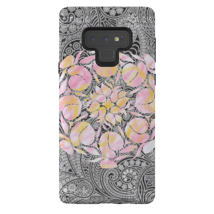 Galaxy Note 9 StrongFit Paisley floral by Kashmira Baheti