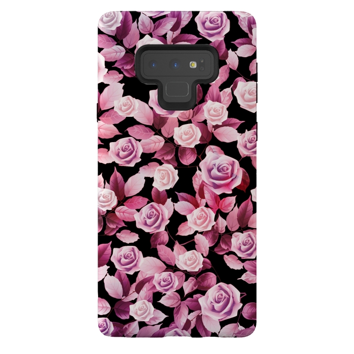 Galaxy Note 9 StrongFit Pink roses by Jms
