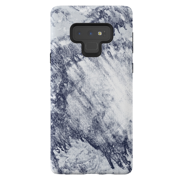Galaxy Note 9 StrongFit Grey-Blue Marbling Storm  by Tigatiga