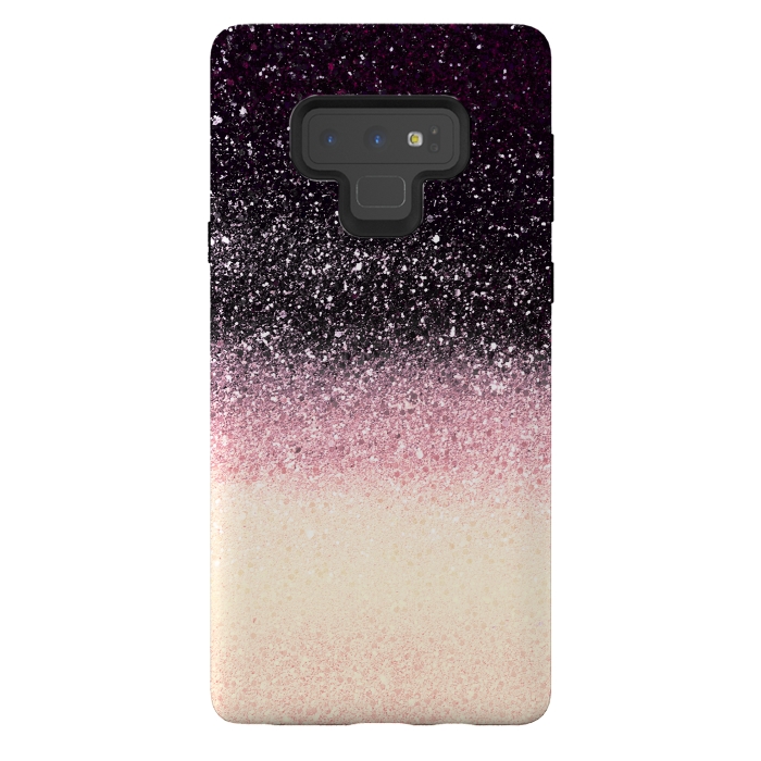 Galaxy Note 9 StrongFit Half black cream glitter star dust by Oana 