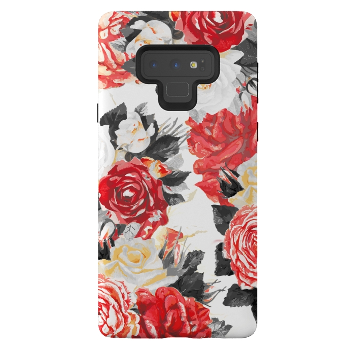 Galaxy Note 9 StrongFit Red and white rose bouquet by Oana 