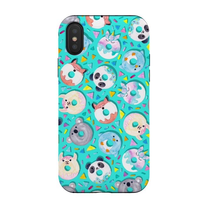 iPhone Xs / X StrongFit Animal Donut Confetti by gingerlique