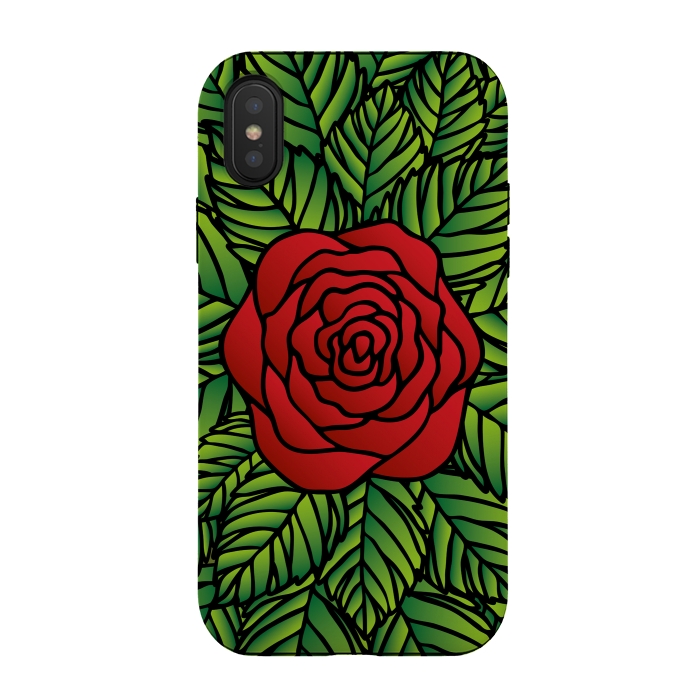 iPhone Xs / X StrongFit Red Rose by Majoih