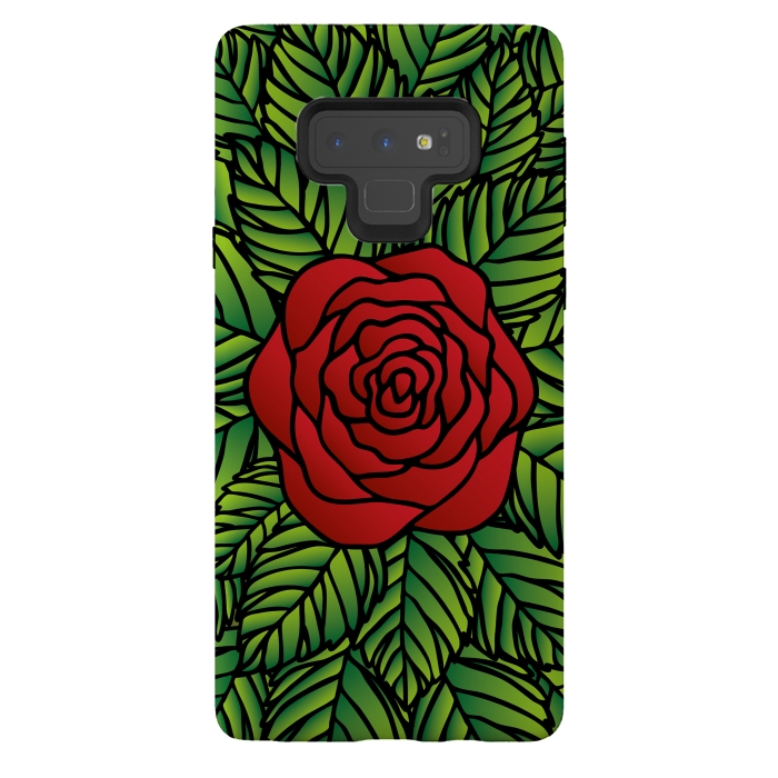 Galaxy Note 9 StrongFit Red Rose by Majoih