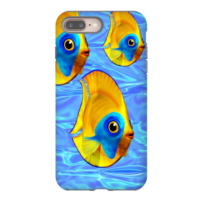 iPhone 7 plus StrongFit Fish 3D Cute Tropical Cutie on Clear Blue Ocean Water  by BluedarkArt