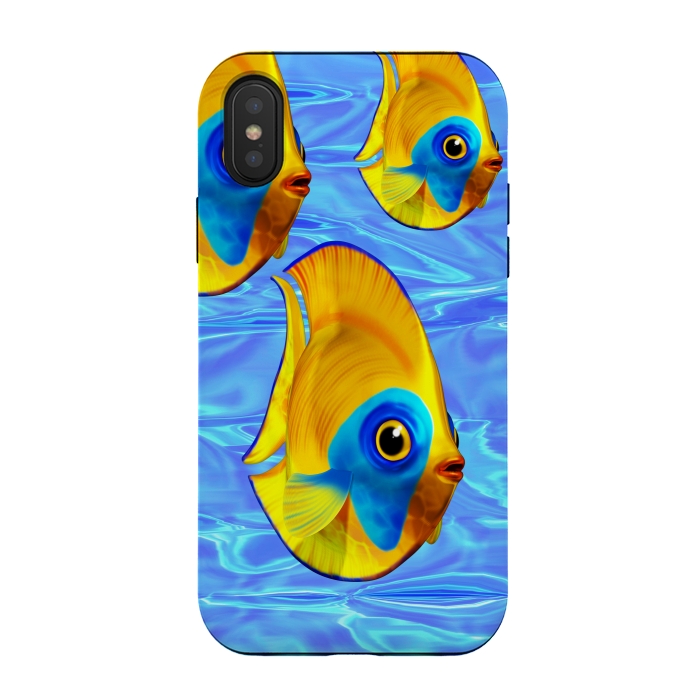 iPhone Xs / X StrongFit Fish 3D Cute Tropical Cutie on Clear Blue Ocean Water  by BluedarkArt