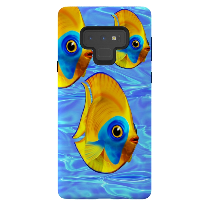 Galaxy Note 9 StrongFit Fish 3D Cute Tropical Cutie on Clear Blue Ocean Water  by BluedarkArt