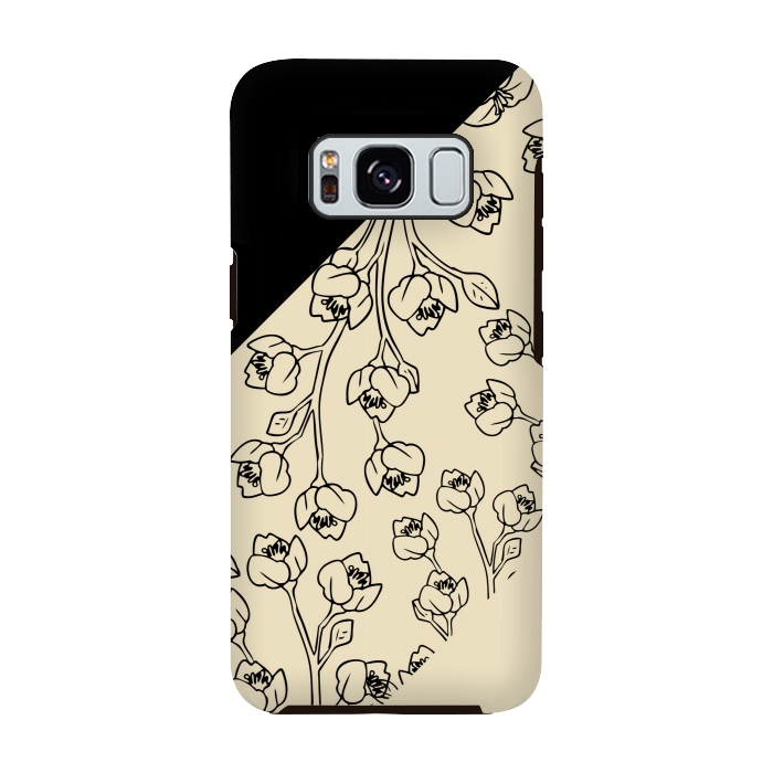 Galaxy S8 StrongFit floral offwhite pattern by MALLIKA