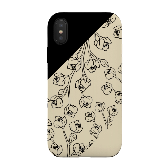 iPhone Xs / X StrongFit floral offwhite pattern by MALLIKA