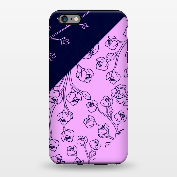 iPhone 6/6s plus StrongFit PINK BLUE FLORAL PATTERN by MALLIKA